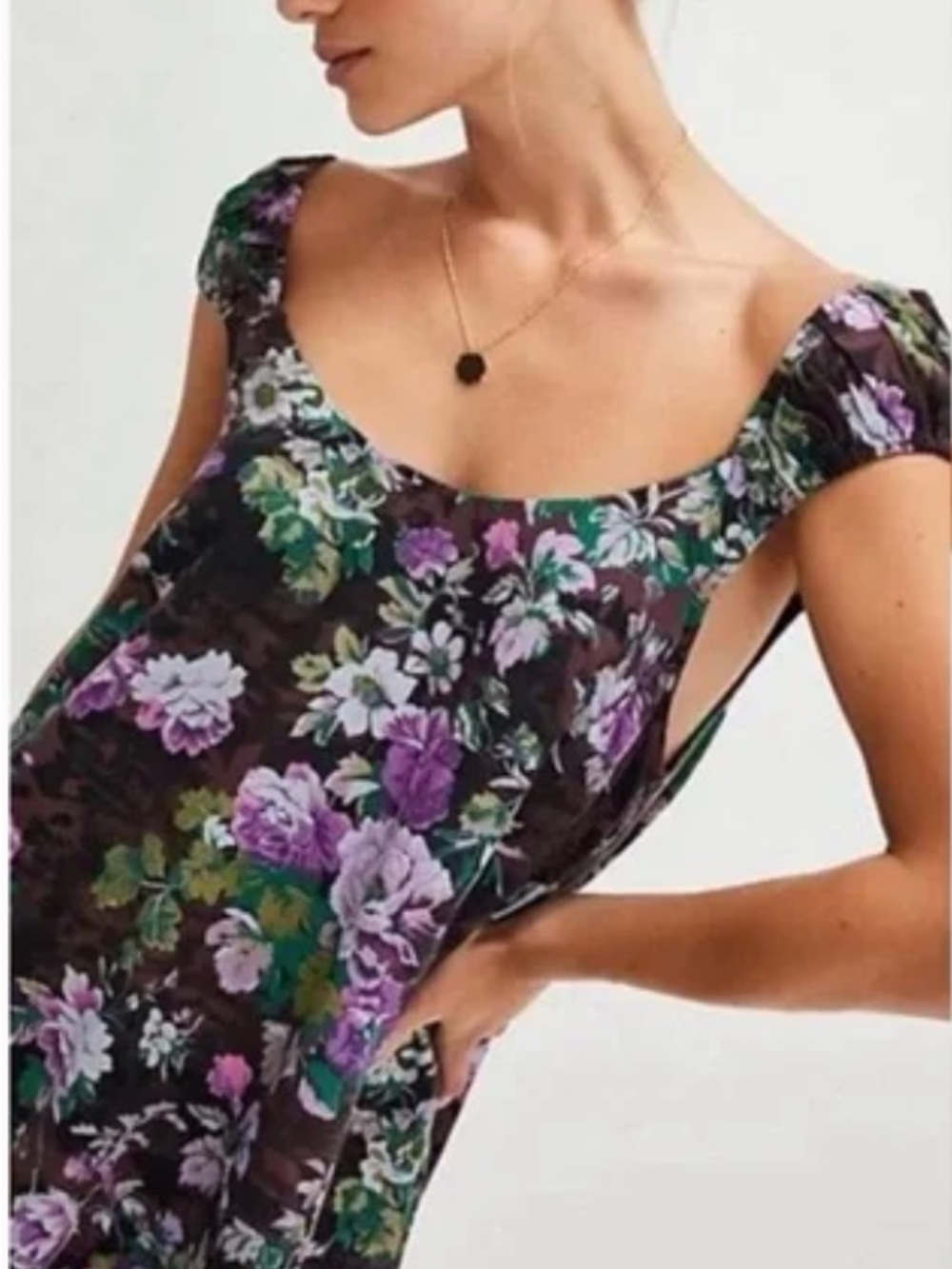 Free People Mini Floral Scoop Neck Dress